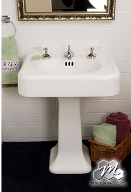 After Miracle Method refinished pedestal sink