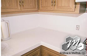 After Miracle Method reglazed the countertop and backsplash