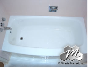 Like new shiny tub after Miracle Method refinished.