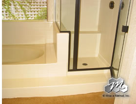 After Miracle Method refinished the tub and shower