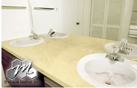 Before double sink vanity makeover