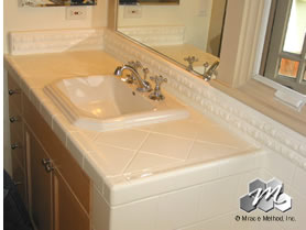 After tile reglazing and color change