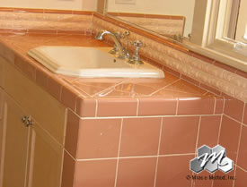 Before tile reglazing and color change