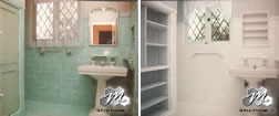 Ceramic wall tile and floor. 