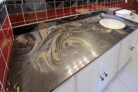Cultured Marble Countertop Refinishing, Synthetic Marble Countertops